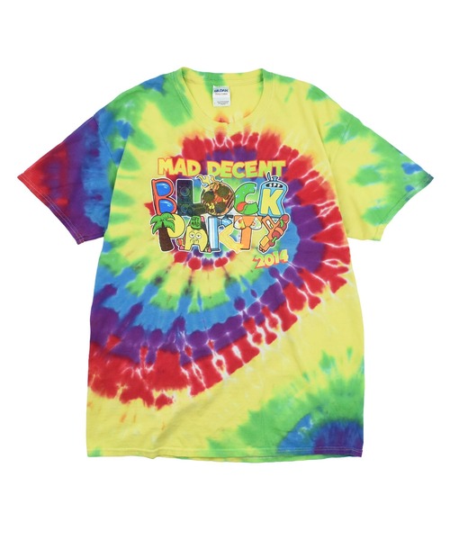 LABORATORY R(ラボラトリーアール)の「【USED】GILDAN “MAD DECENT BLOCK PARTY 2014” タイダイ Tシャツ(Tシャツ/カットソー・メンズ・マルチ・LARGE)」の1枚目の写真