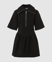 GANNI☆関税込み☆ストライプ ソフトコットン リブ 半袖ドレス セール】Striped Soft Cotton Rib Short Sleeve Dress（ドレス
