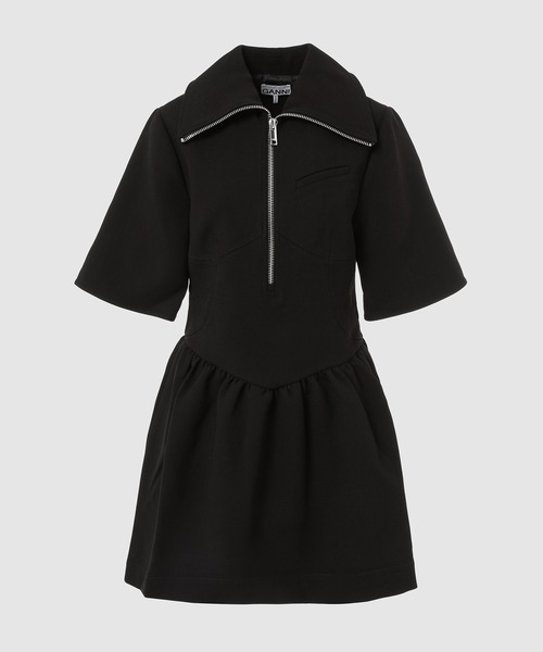Bonded Crepe Mini Dress(ドレス)|GANNI(ガニー)の Bonded Crepe Mini Dress(ドレス)|GANNI(ガニー)の