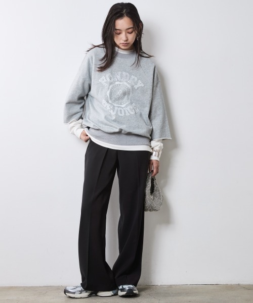 CHIC STYLE(シックスタイル)の「ストレートワイドパンツ<大きいサイズ有>シックスタイル(スラックス・レディース・ブラウン/ブラック・5L/4L/3L/LL/L/M)」の11枚目の写真