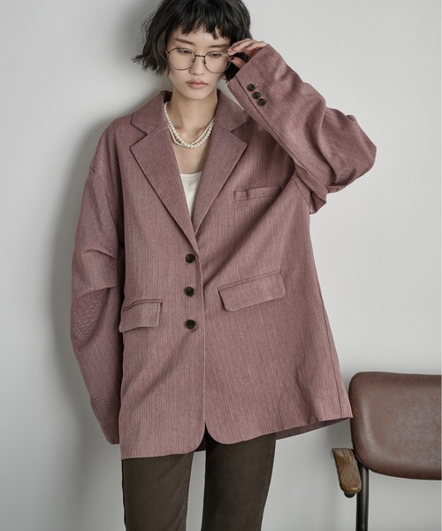 ヘリンボーンタックスリーブテーラードジャケット（テーラード