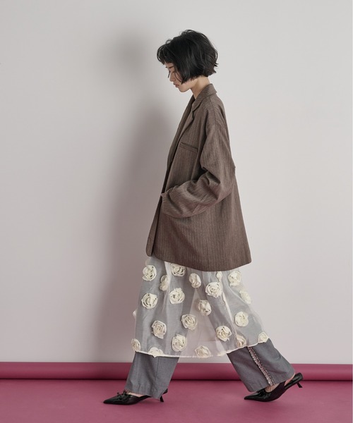 THE YOn（ザヨン）の「ヘリンボーンタックスリーブテーラードジャケット（テーラードジャケット・レディース・ピンク/ブラウン/グレー・FREE）」の20枚目の写真