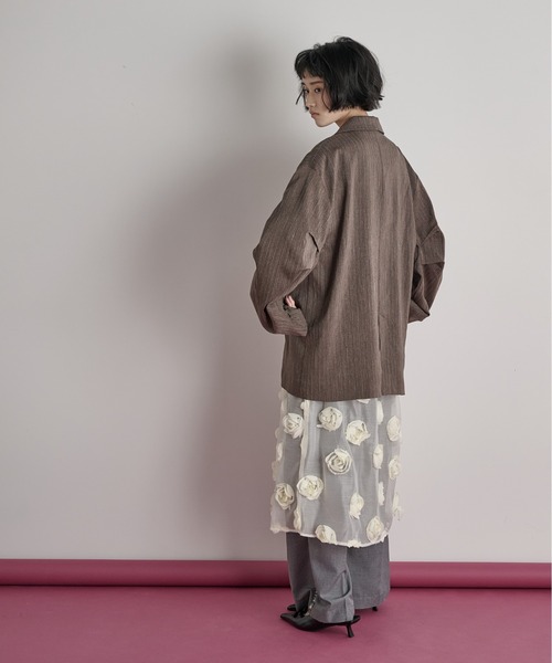 THE YOn（ザヨン）の「ヘリンボーンタックスリーブテーラードジャケット（テーラードジャケット・レディース・ピンク/ブラウン/グレー・FREE）」の21枚目の写真