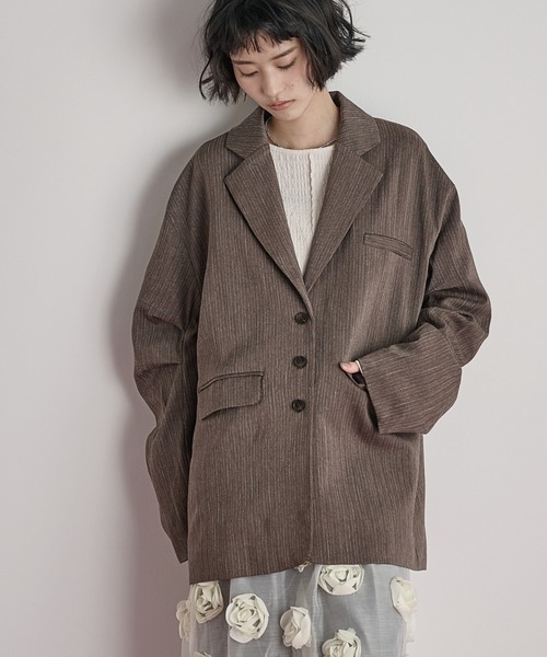 ヘリンボーンタックスリーブテーラードジャケット（テーラード