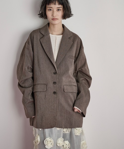 セール】ヘリンボーンタックスリーブテーラードジャケット（テーラード