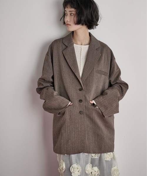 セール】ヘリンボーンタックスリーブテーラードジャケット（テーラード