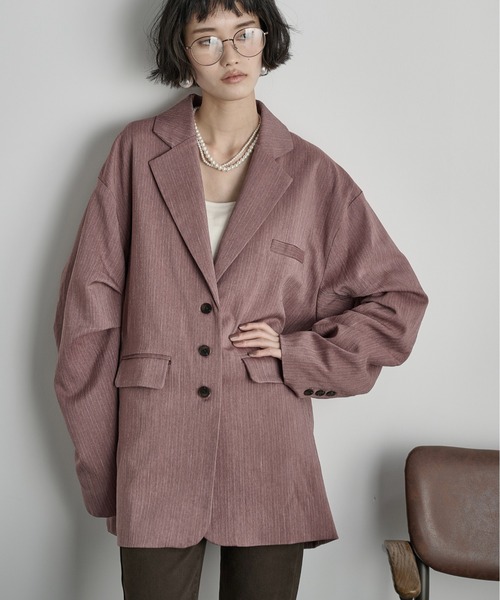 ヘリンボーンタックスリーブテーラードジャケット（テーラード