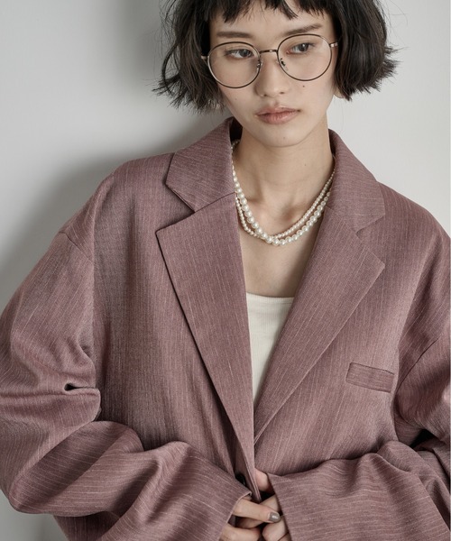 ヘリンボーンタックスリーブテーラードジャケット（テーラード