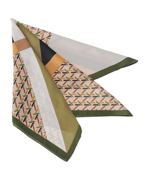 Green　Parks（グリーンパークス）の「・ジオメトリーパターンスカーフ 70×70（バンダナ/スカーフ・レディース・グリーン/ブラック・FREE）」の6枚目の写真