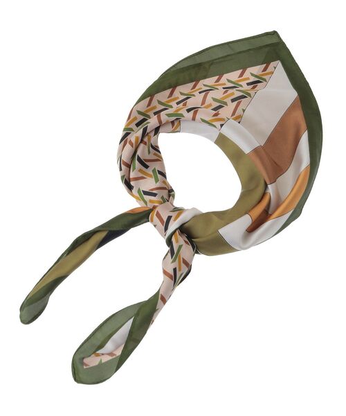 Green　Parks（グリーンパークス）の「・ジオメトリーパターンスカーフ 70×70（バンダナ/スカーフ・レディース・グリーン/ブラック・FREE）」の11枚目の写真