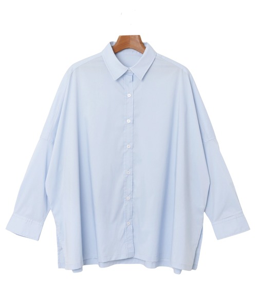 evernavy（エバーネイビー）の「イージーケアポンチョシャツブラウス（シャツ/ブラウス・レディース・ネイビー/ホワイト/ブラック/ライトブルー/サックスブルー・M）」の11枚目の写真