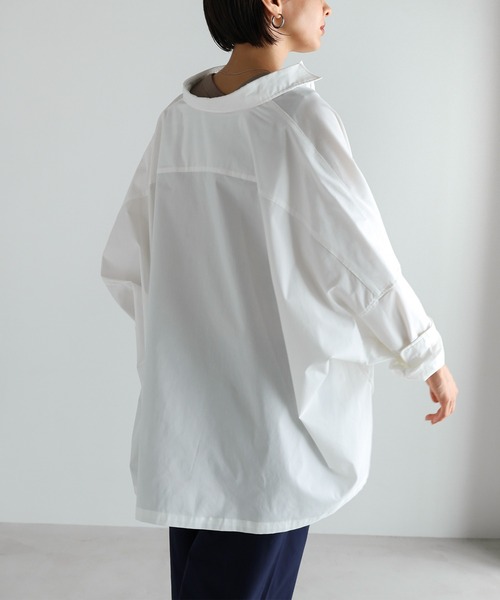 evernavy（エバーネイビー）の「イージーケアポンチョシャツブラウス（シャツ/ブラウス・レディース・ネイビー/ホワイト/ブラック/ライトブルー/サックスブルー・M）」の18枚目の写真