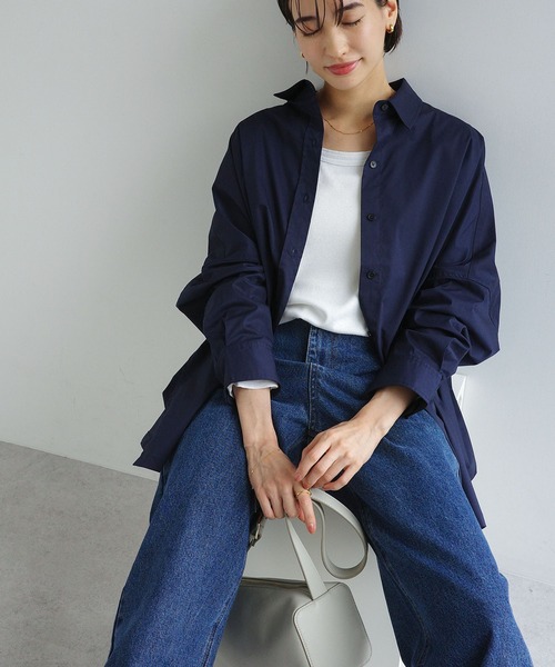 evernavy（エバーネイビー）の「イージーケアポンチョシャツブラウス（シャツ/ブラウス・レディース・ネイビー/ホワイト/ブラック/ライトブルー/サックスブルー・M）」の20枚目の写真