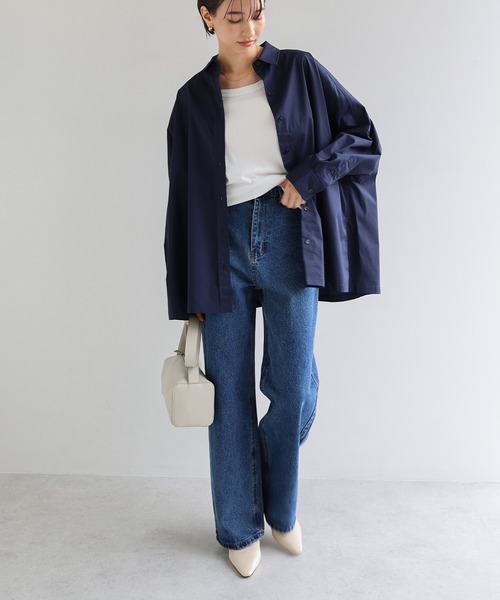 evernavy（エバーネイビー）の「イージーケアポンチョシャツブラウス（シャツ/ブラウス・レディース・ネイビー/ホワイト/ブラック/ライトブルー/サックスブルー・M）」の21枚目の写真