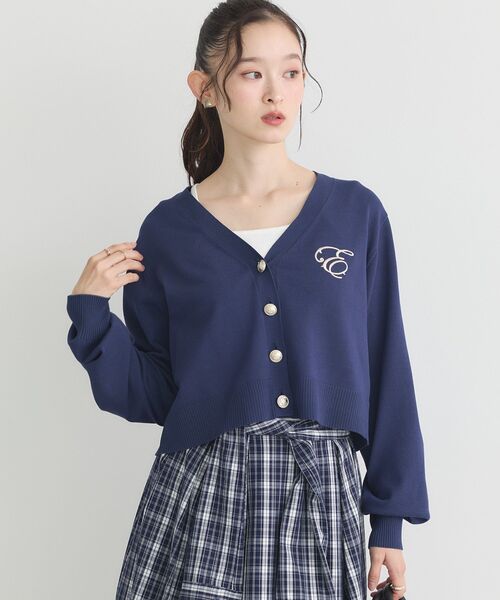 セール】ロゴ刺繍カーディガン（カーディガン/ボレロ）｜earth