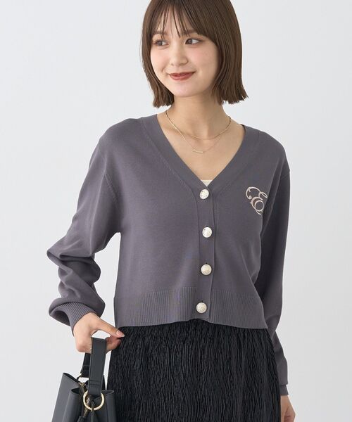 セール】ロゴ刺繍カーディガン（カーディガン/ボレロ）｜earth