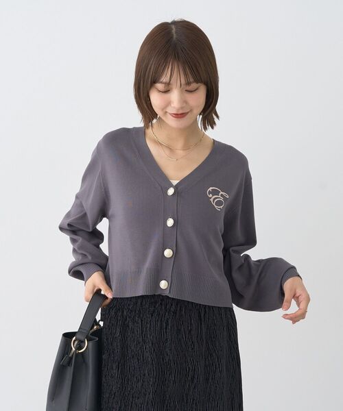 セール】ロゴ刺繍カーディガン（カーディガン/ボレロ）｜earth