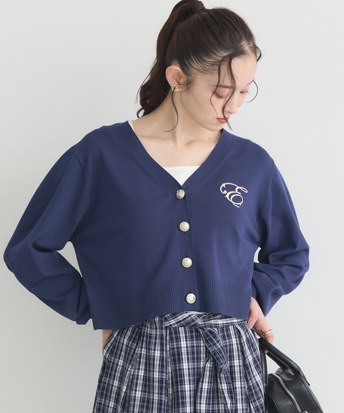セール】ロゴ刺繍カーディガン（カーディガン/ボレロ）｜earth