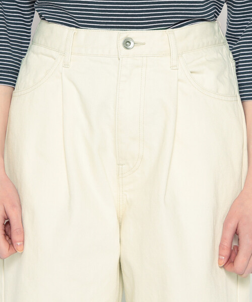 Danton ダントン　パンツ　コットン100% 36 WOMEN'S COTTON DRILL TUCK STRAIGHT PANTS（その他パンツ