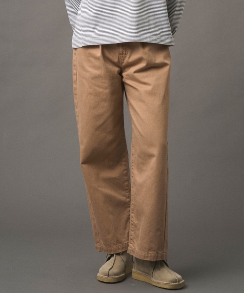 Danton ダントン　パンツ　コットン100% 36 WOMEN'S COTTON DRILL TUCK STRAIGHT PANTS（その他パンツ
