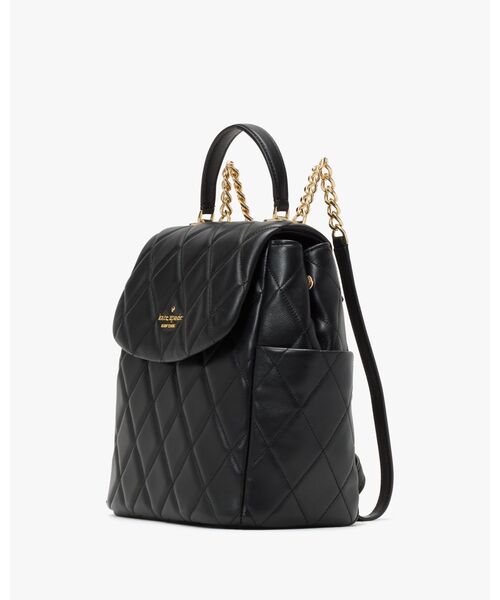 kate spade new york(ケイトスペード ニューヨーク)の「キャリー スムース キルテッド スモール バックパック(バックパック/リュック・レディース・ブラック・ONESIZE)」の4枚目の写真
