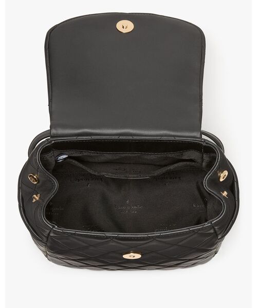 kate spade new york(ケイトスペード ニューヨーク)の「キャリー スムース キルテッド スモール バックパック(バックパック/リュック・レディース・ブラック・ONESIZE)」の3枚目の写真