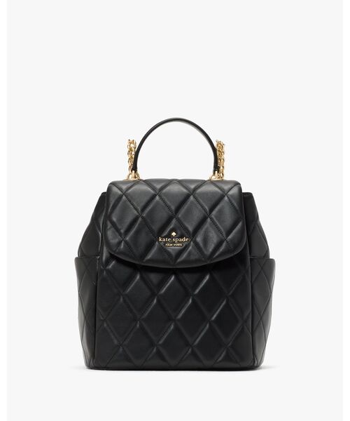 kate spade new york(ケイトスペード ニューヨーク)の「キャリー スムース キルテッド スモール バックパック(バックパック/リュック・レディース・ブラック・ONESIZE)」の5枚目の写真