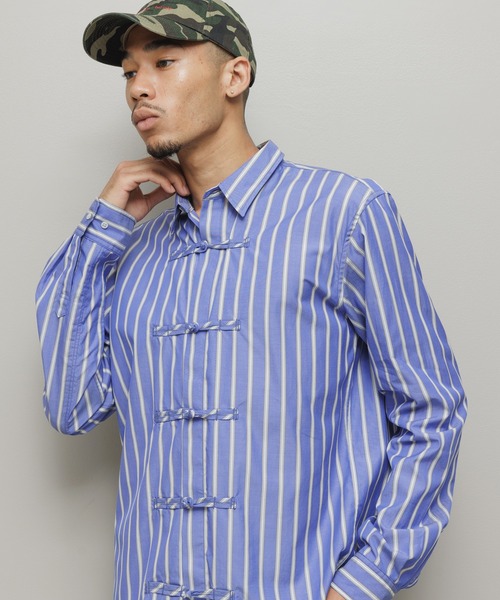 BAL（バル）の「FROG BUTTON SHIRT（シャツ/ブラウス・メンズ・ブルー/ブラック/オリーブ・3/2/1）」の2枚目の写真