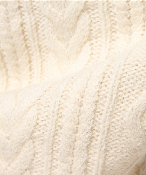 CIAOPANIC（チャオパニック）の「エコウールアラン柄タートルネック（ニット/セーター・メンズ・アイボリー/ブラウン・LARGE/MEDIUM）」の7枚目の写真