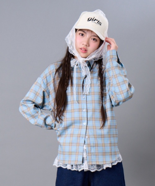 by LOVEiT(バイラビット)の「チェックルーズシャツ(シャツ/ブラウス・キッズ・ピンク/ブルー・160cm/150cm/140cm/130cm/120cm)」の3枚目の写真