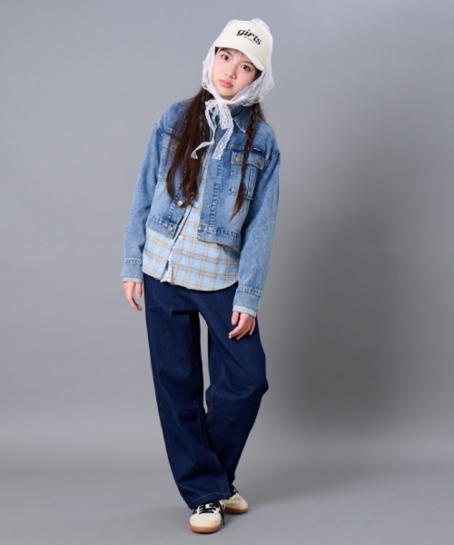 by LOVEiT(バイラビット)の「チェックルーズシャツ(シャツ/ブラウス・キッズ・ピンク/ブルー・160cm/150cm/140cm/130cm/120cm)」の4枚目の写真