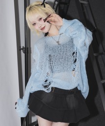 17HR（セブンティーンアワーズ）の「【ユニセックス】ルーズダメージメッシュニット（ニット/セーター）」