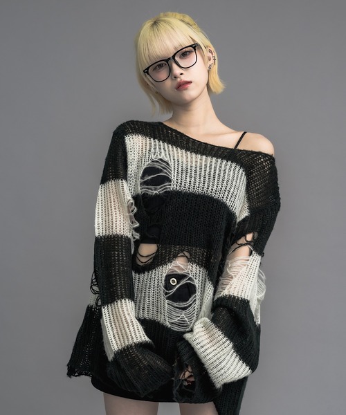 jaded london ルーズ　スター　ニット　メッシュニット jaded london ルーズニット メッシュニット - メルカリ