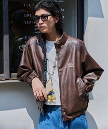 UMBRO(Au)UMBRO/Au SP LEATHERETTE Stand Collar Blouson/ʒ Ubg X^hJ[ u](u])