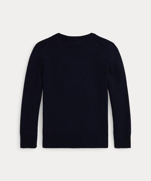 美品【LAUREN RALPH LAUREN】コットンインターシャニット ドッグ ドッグインターシャ コットン セーター（ニット/セーター）｜POLO