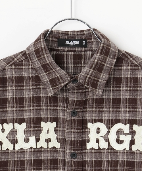 XLARGE KIDS(エクストララージキッズ)の「パッチロゴチェックシャツ(シャツ/ブラウス・キッズ・ブラック/ブラウン・140cm/110cm/130cm/120cm)」の14枚目の写真