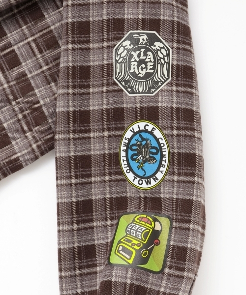 XLARGE KIDS(エクストララージキッズ)の「パッチロゴチェックシャツ(シャツ/ブラウス・キッズ・ブラック/ブラウン・140cm/110cm/130cm/120cm)」の12枚目の写真
