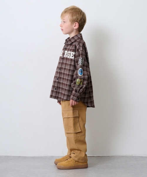 XLARGE KIDS(エクストララージキッズ)の「パッチロゴチェックシャツ(シャツ/ブラウス・キッズ・ブラック/ブラウン・140cm/110cm/130cm/120cm)」の16枚目の写真
