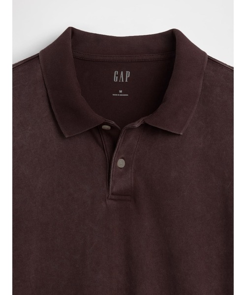 GAP（ギャップ）の「ヘビーウェイト ジャージー 長袖ポロシャツ（ポロシャツ・メンズ・スミクロ/ベージュ/ブラウン・XS/S/M/L/XL）」の10枚目の写真