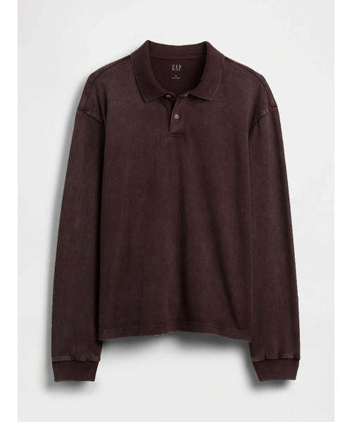GAP（ギャップ）の「ヘビーウェイト ジャージー 長袖ポロシャツ（ポロシャツ・メンズ・スミクロ/ベージュ/ブラウン・XS/S/M/L/XL）」の11枚目の写真