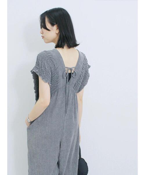 Samansa Mos2 blue（サマンサモスモスブルー）の「楊柳ワイドロンパース（その他パンツ・レディース・ブラウン/ブラック/グレー・F）」の3枚目の写真