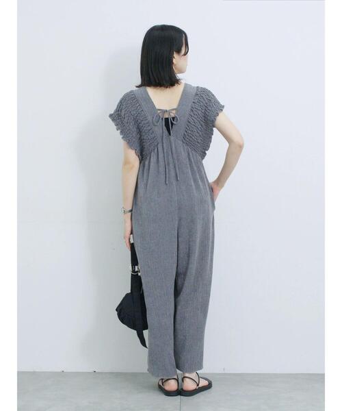 Samansa Mos2 blue（サマンサモスモスブルー）の「楊柳ワイドロンパース（その他パンツ・レディース・ブラウン/ブラック/グレー・F）」の16枚目の写真