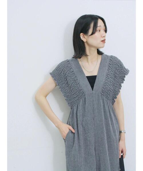 Samansa Mos2 blue（サマンサモスモスブルー）の「楊柳ワイドロンパース（その他パンツ・レディース・ブラウン/ブラック/グレー・F）」の17枚目の写真