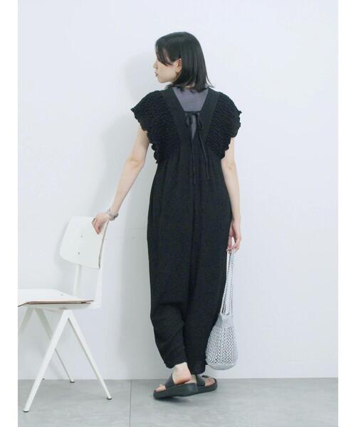 Samansa Mos2 blue（サマンサモスモスブルー）の「楊柳ワイドロンパース（その他パンツ・レディース・ブラウン/ブラック/グレー・F）」の22枚目の写真