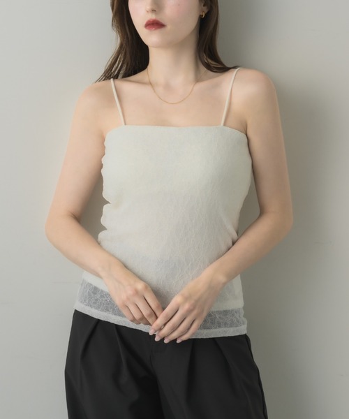 muku(ムク)の「LACE CAMISOLE/in bra(キャミソール・レディース・ホワイト/アイボリー/ブラック・FREE)」の2枚目の写真