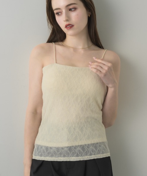 muku(ムク)の「LACE CAMISOLE/in bra(キャミソール・レディース・ホワイト/アイボリー/ブラック・FREE)」の3枚目の写真