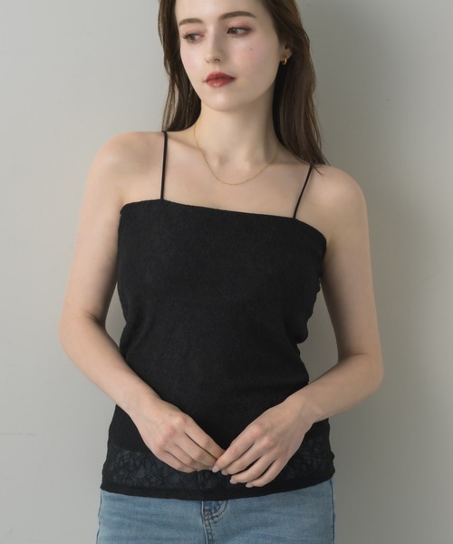 muku(ムク)の「LACE CAMISOLE/in bra(キャミソール・レディース・ホワイト/アイボリー/ブラック・FREE)」の1枚目の写真