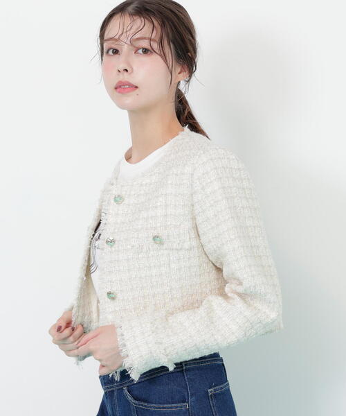 JILL STUART ツイード　ジャケット 楽天市場】【SALE／60%OFF】ネップツイードビッグカラー