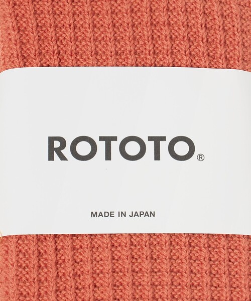 ROTOTO(ロトト)の「<ROTOTO>ワッフル クルーソックス(ソックス/靴下・メンズ・オレンジ/オリーブ/コバルトブルー・M)」の4枚目の写真
