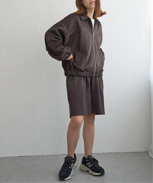 notch.(ノッチ)の「ジャージZIPアップブルゾン(ブルゾン・レディース・ブラック/ブラウン・M)」の7枚目の写真